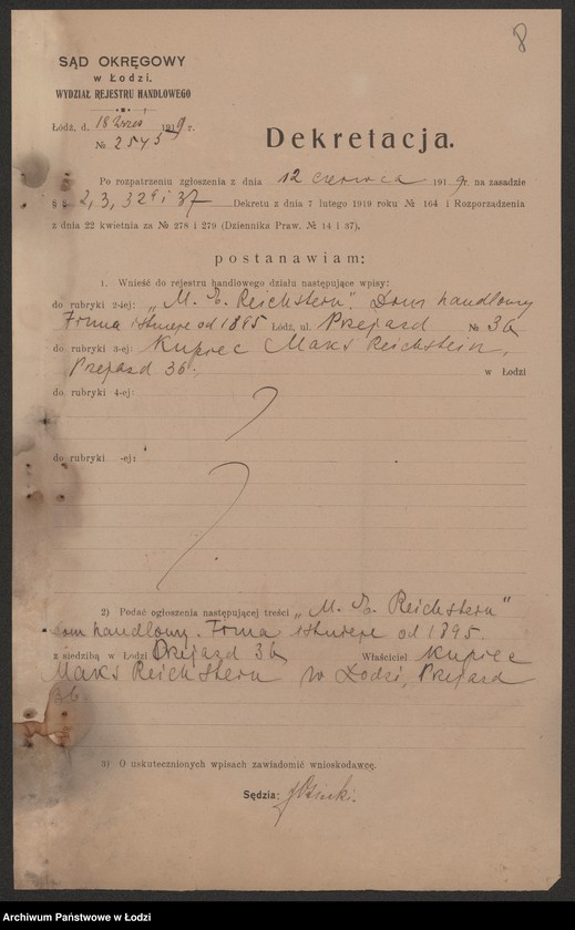 Obraz 10 z jednostki "Maks E. Reichstein – dom handlowy"