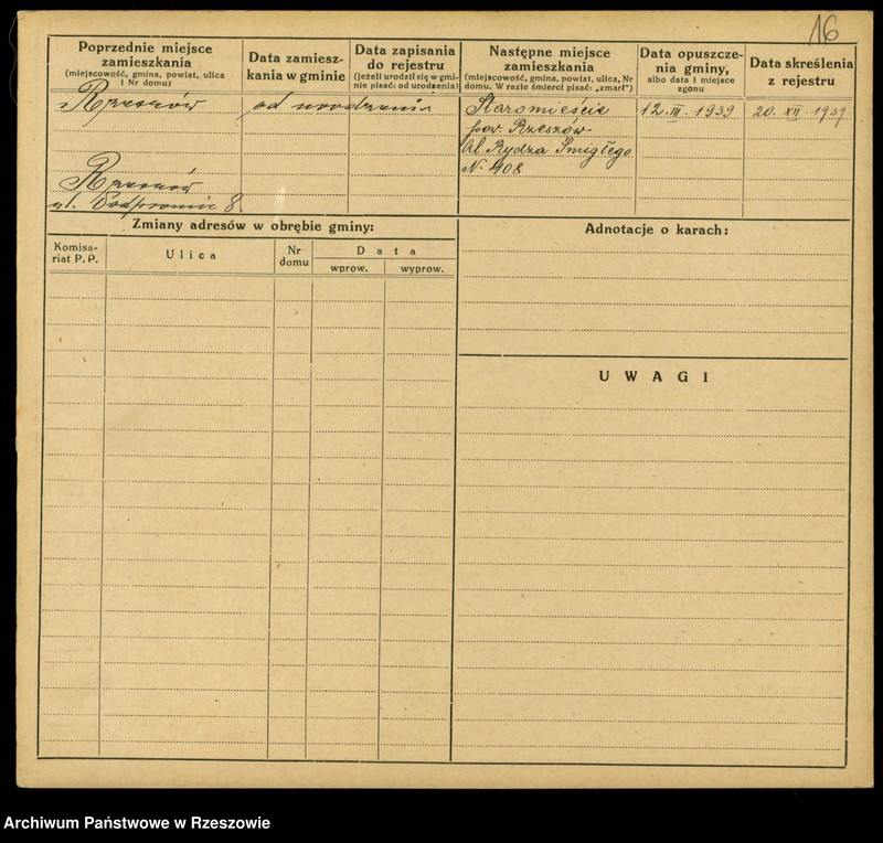 Obraz 18 z jednostki "Kartoteki kontroli ruchu ludności Litera: K"
