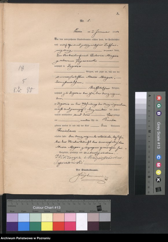 Obraz 3 z jednostki "Księga miejscowa urodzeń"