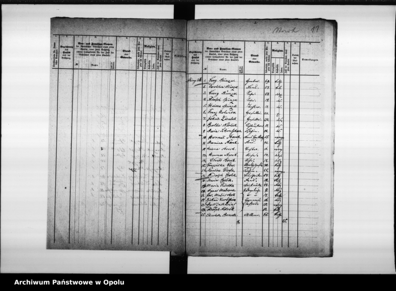 Obraz 12 z jednostki "Acta des Magistrats zu Oppeln betreffend die Aufnahme der Seelenzahl im Adalbert - Bezirk"