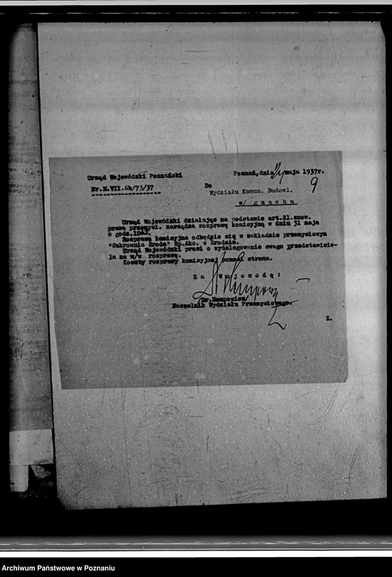 Obraz 14 z jednostki "Zatwierdzenie zakładu przemysłowego /przebudowy budynku góry cukrowej/ Cukrowni w Środzie Spółka Akcyjna"