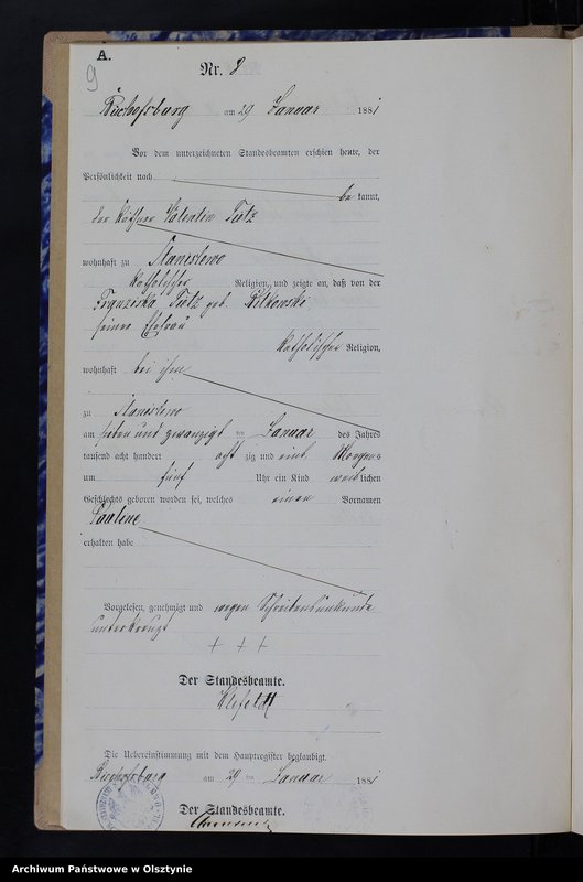 image.from.team "Urząd Stanu Cywilnego w Stanclewie pow. biskupiecki (dawny pow. reszelski)"