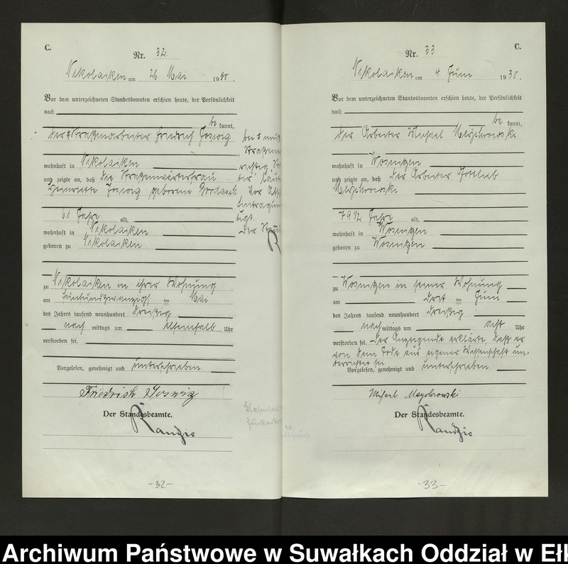 image.from.unit.number "Sterbe=Haupt=Register des Königlichen Preussischen Standes-Amtes Nikolaiken Kreis Sensburg"