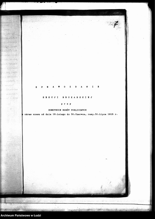 Obraz 10 z jednostki "Sprawozdanie Sekcji Brukarskiej przy Komitecie Robót Publicznych za okres 10 XI 1914-10 II 1915"