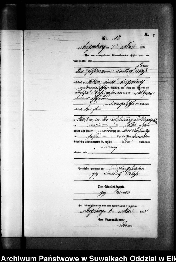 image.from.unit.number "Geburts-Neben-Register des Preussischen Standes-Amtes Kehlen Kreis Angerburg"