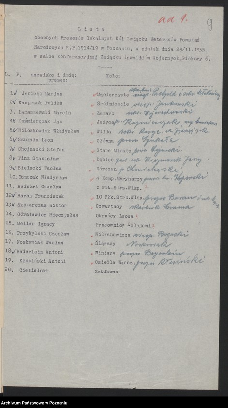 image.from.unit.number "Zebranie Zarządu, odprawy prezesów, zaproszenia [Związku Weteranów Powstań Narodowych Rzeczypospolitej Polski]"