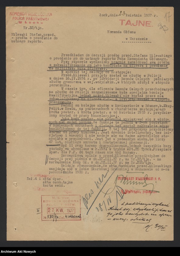 image.from.unit.number "Przeniesienia służbowe urzędników i pracowników kontraktowych Policji Państwowej. Orzeczenie, opinie, raporty, wnioski, sprawozdanie, korespondencja."