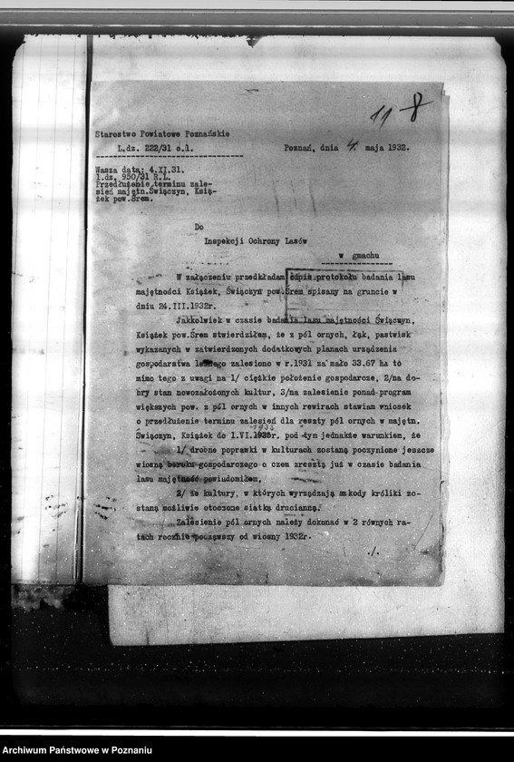 image.from.unit.number "Nadzór nad gospodarką w lasach majętności Święczyn powiat śremski"