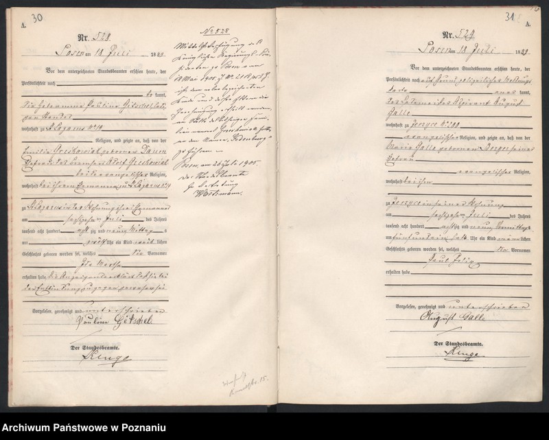 Obraz 19 z jednostki "Księga urodzeń t. II"