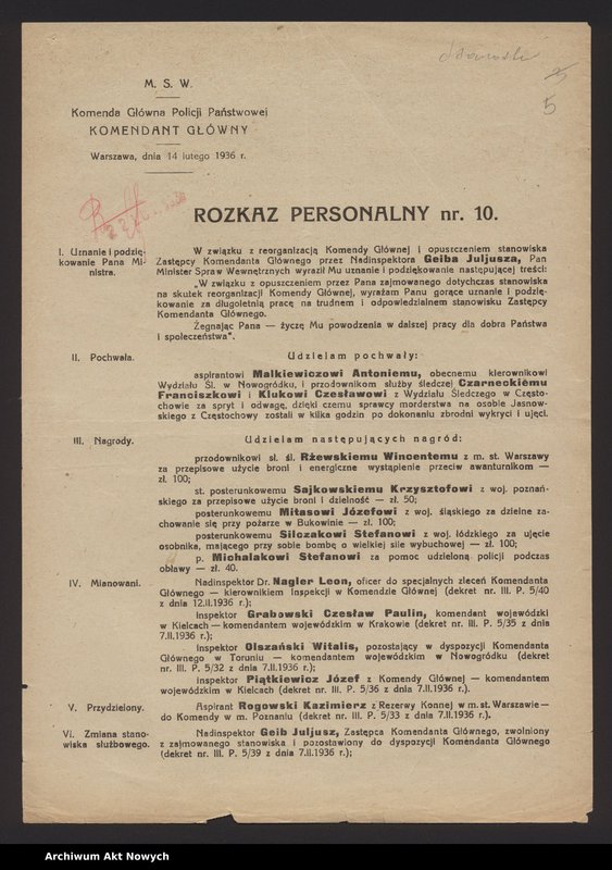 image.from.unit.number "Rozkazy personalne Komendanta Głównego Policji Państwowej"