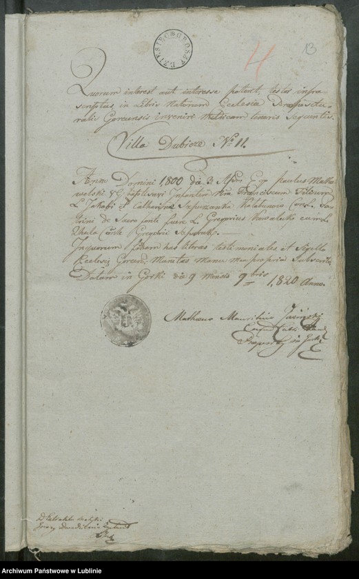 image.from.unit.number "Alegaty do ksiąg urodzeń, zapowiedzi, małżeństw i zgonów z lat 1819 - 1821"