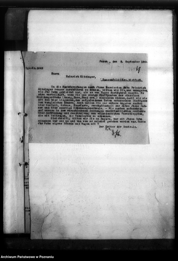 Obraz 8 z jednostki "Friedrich Wilhelm Kitzinger aus Sassenfeld Kreis Dietfurt (Żnin)"