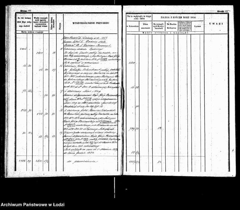 Obraz 13 z jednostki "Rachunek kasy ekonomicznej m. Łodzi za rok 1854"