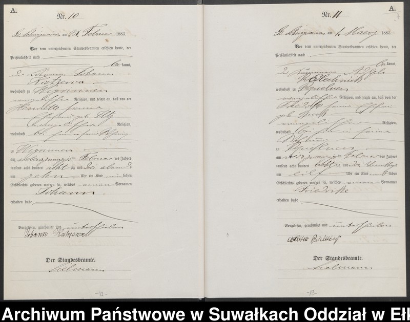 image.from.unit.number "Geburts-Haupt-Register des Königlich Preussischen Standes-Amtes Guszianka Kreis Sensburg"