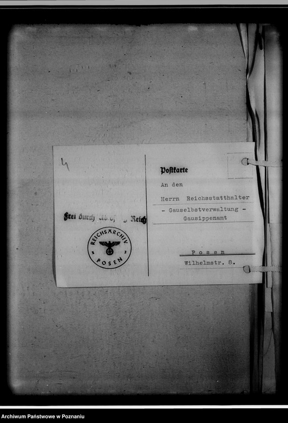 Obraz 8 z jednostki "[Korespondencja w sprawie przekazywania ksiąg kościelnych z Gausippenamt w Poznaniu do Reichsarchiv w Poznaniu]"