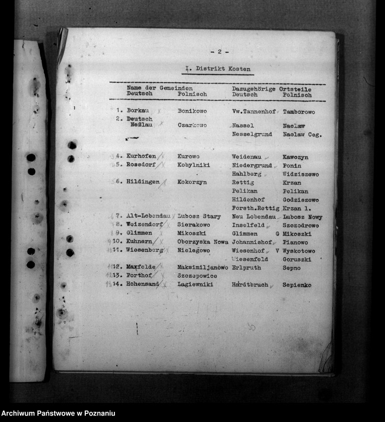 Obraz 6 z jednostki "Ortsverzeichnis des Kreises Kosten"