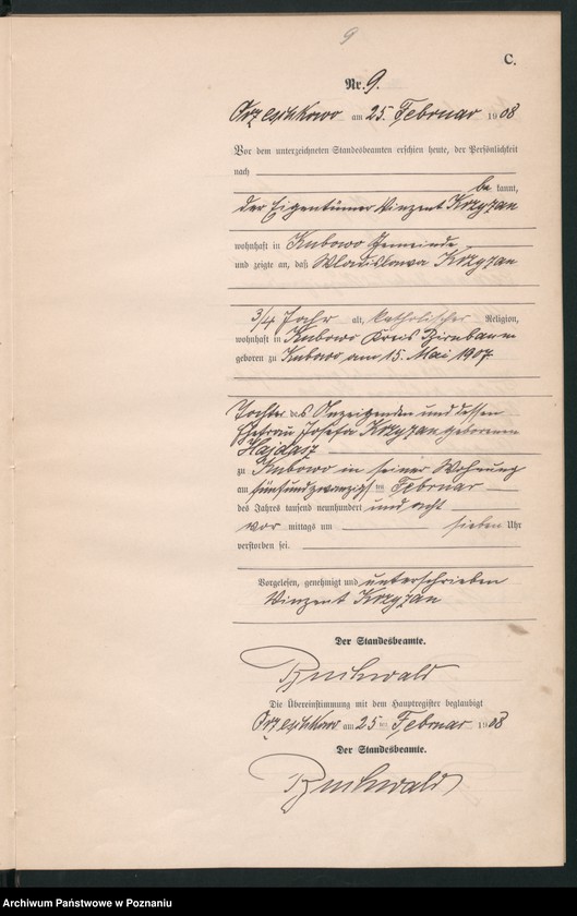 Obraz 12 z jednostki "Sterbe-Neben-Register"