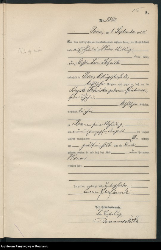 Obraz 18 z jednostki "Księga miejscowa urodzeń"