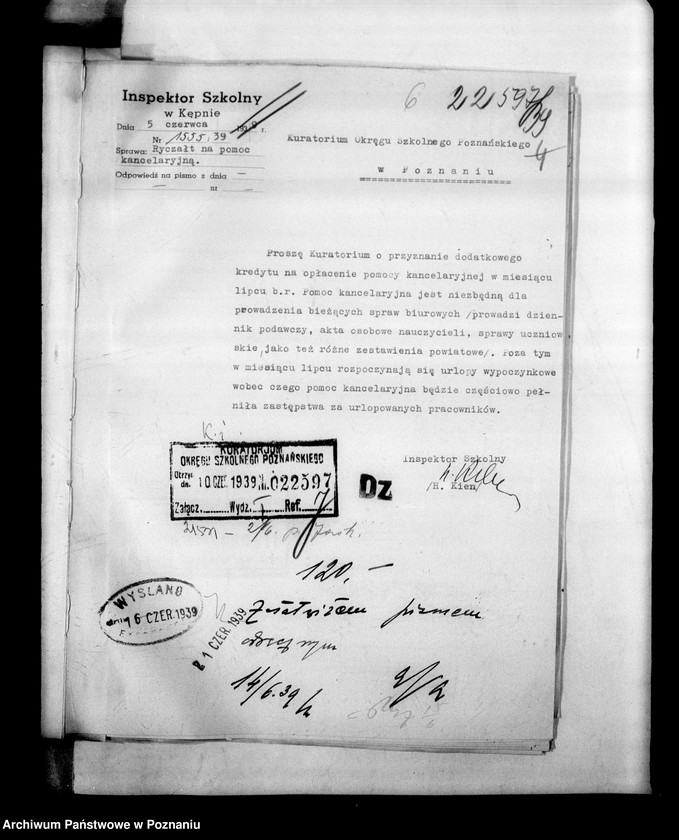 Obraz 10 z jednostki "Inspektorat Szkolny- Kępno [korespondencja różna]"