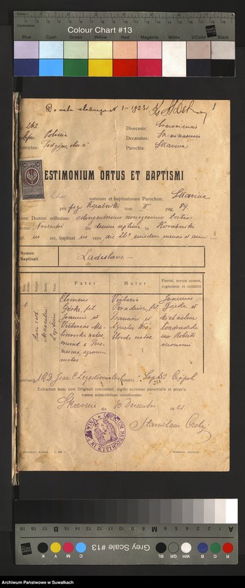 image.from.unit.number "Dokumenty załączone do ślubnych aktów stanu cywilnego w parafji R. Kat. Filipowskiej w roku 1923"