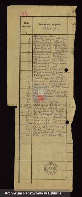 image.from.unit.number "[Wykazy aresztowanych członków Armii Krajowej przetrzymywanych w więzieniach w Biłgoraju, Wronkach i innych na terenie kraju oraz w ZSRR]"
