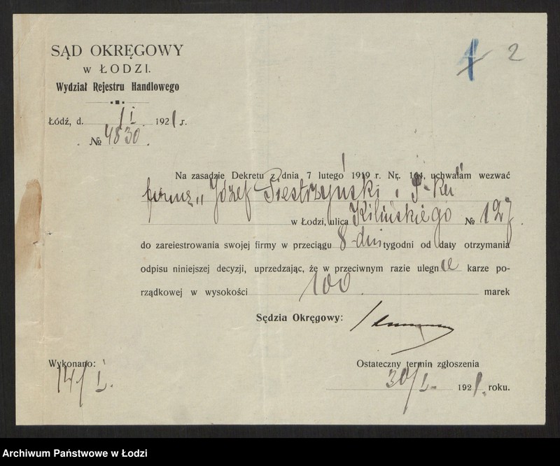 Obraz 4 z jednostki "Józef Piestrzyński - handel towarami spożywczymi, trunkami i towarami kolonialnymi"