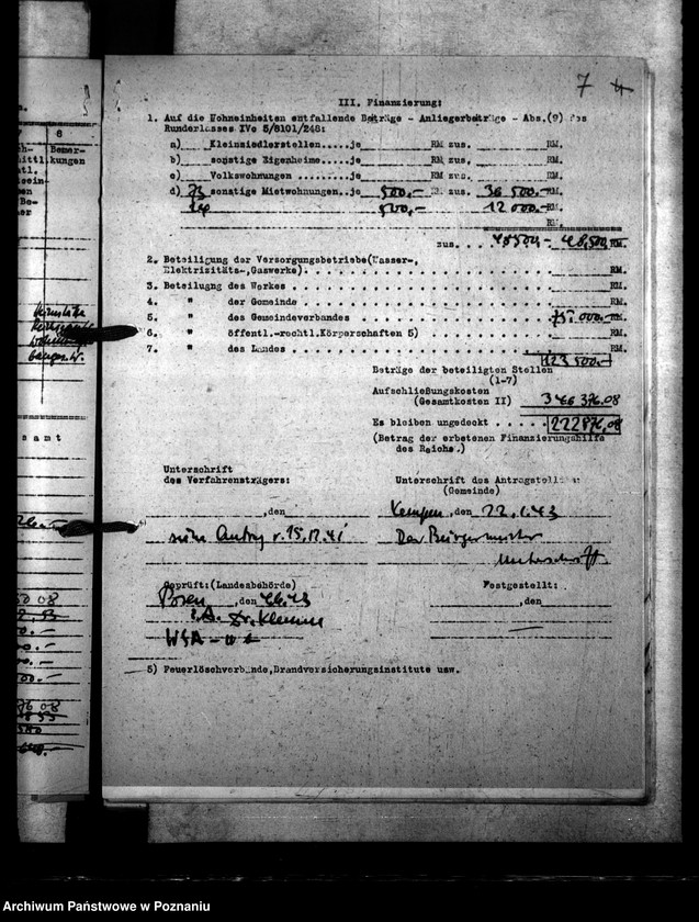 Obraz 11 z jednostki "Kreisstadt Kempen. Antrag auf Aufschliessungskosten der Siedlung für Reichsbedienstete"
