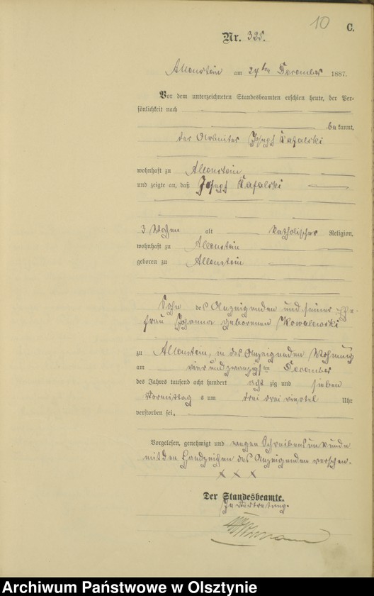 image.from.unit.number "Sterbe-Haupt-Register Tom II,Nr 317 - 332"