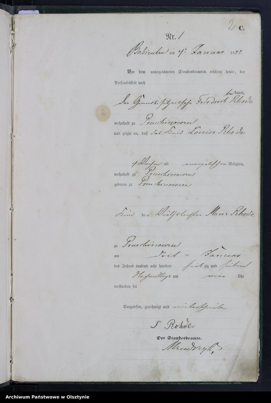 Obraz z jednostki "Sterbe-Haupt-Register Nr 1 - 84"