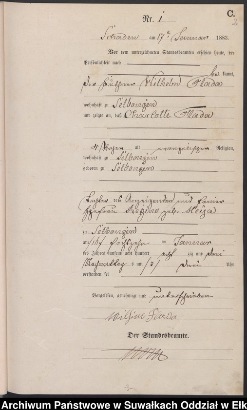 image.from.unit.number "Sterbe-Haupt-Register des Königlich Preussischen Standes-Amtes Schaden Kreis Sensburg"