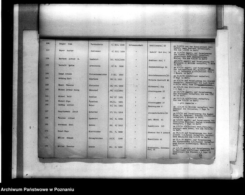 Obraz 15 z jednostki "Liste der Volksdeutschen, die im Jahre 1939, insbesondere während der deutsch - polnischen Feldzuges akls Ziwilpersonen verhaftel, interniert oderverschleppt worden sind (Łódź)"