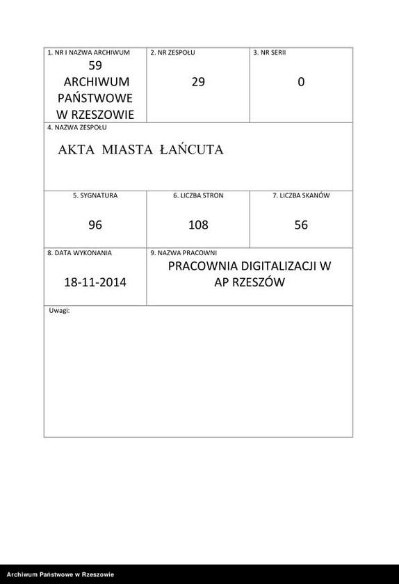 Obraz 1 z jednostki "Księga meldunkowa rezerwowych pospolitego ruszenia"