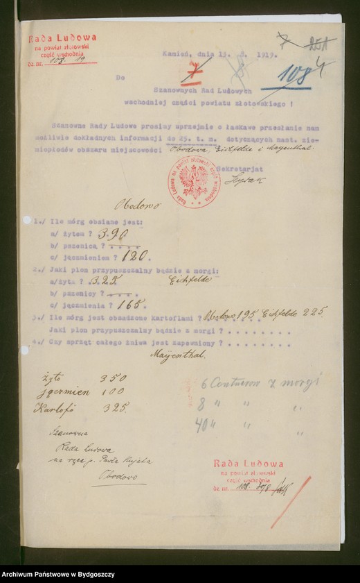 image.from.unit.number "[Rada Ludowa na powiat złotowski - część wschodnia, korespondencja z radami miejscowymi i obwodami]"