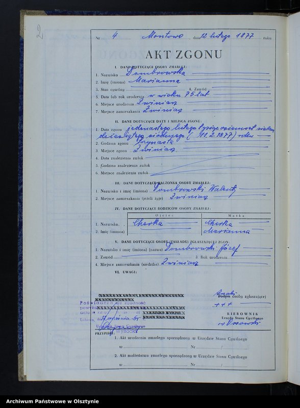 image.from.unit "Ksiega zgonów Nr 3 - 42,1 - 44 /przepisana w języku polskim z oryginału niemieckiego w dniach 11.09.- 15.09.1961/"