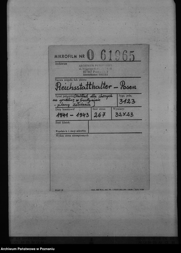 Obraz 2 z jednostki "Zakład dla chorych na gruźlicę w Gostyninie - plany założenia"