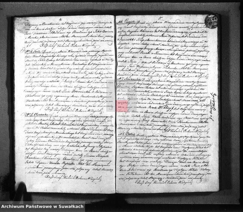 image.from.unit.number "Księga duplikat urodzenia, małżeństw i zejscia parafii wiżayńskiey z roku 1837"