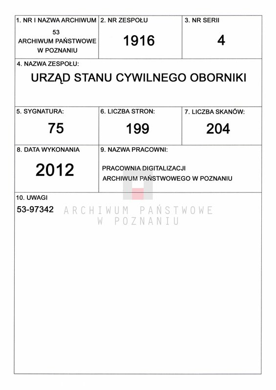 Obraz 1 z jednostki "Księga zgonów"