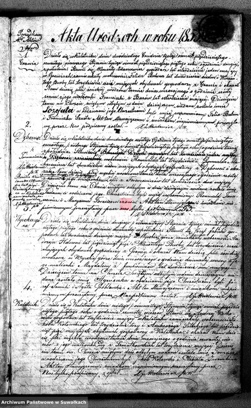 image.from.unit.number "Duplikat Aktów Urodzonych, Zaślubionych i Zmarłych Parafii Katolickiej Kaletnik z Roku 1855"