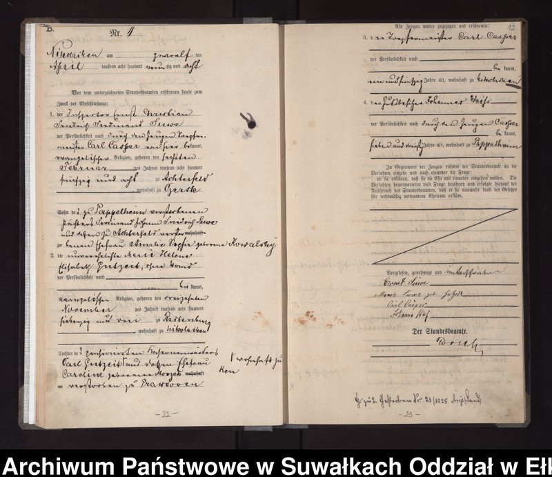 image.from.unit.number "Heiraths-Haupt-Register des Königlichen Preussischen Standes-Amtes Nikolaiken Kreis Sensburg"