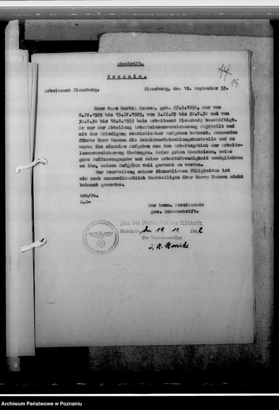 Obraz 19 z jednostki "Hansen, Hans- Martin - komisarz obwodowy"