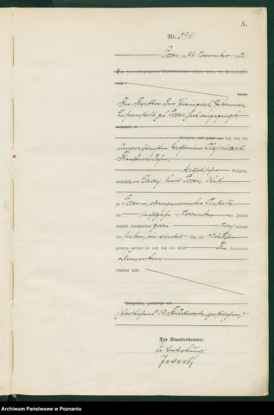 Obraz 16 z jednostki "Księga miejscowa urodzeń t. VIII"