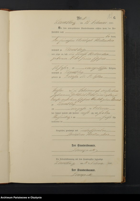 image.from.unit.number "Sterbe-Neben-Register Nr 1 - 71"