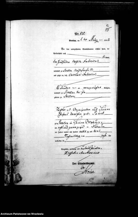 image.from.unit.number "Sterbe-Haupt-Register Breslau I 1883 Band 3"