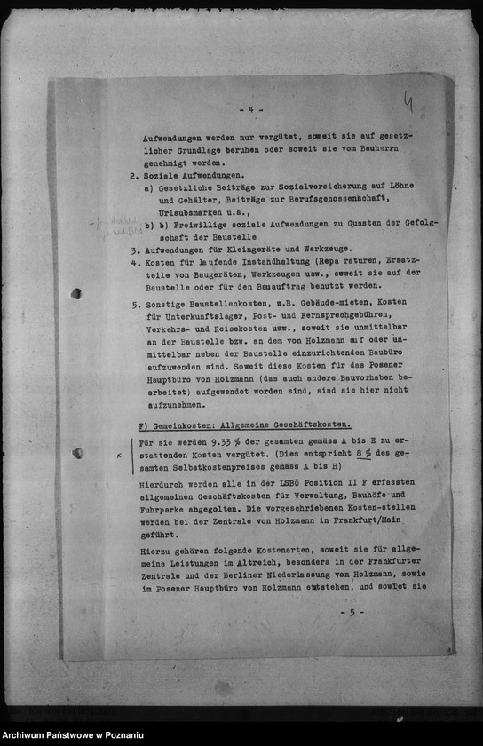 Obraz 7 z jednostki "Umbau - Deutsches Schloss in Posen. Selbstkostenvertrag"