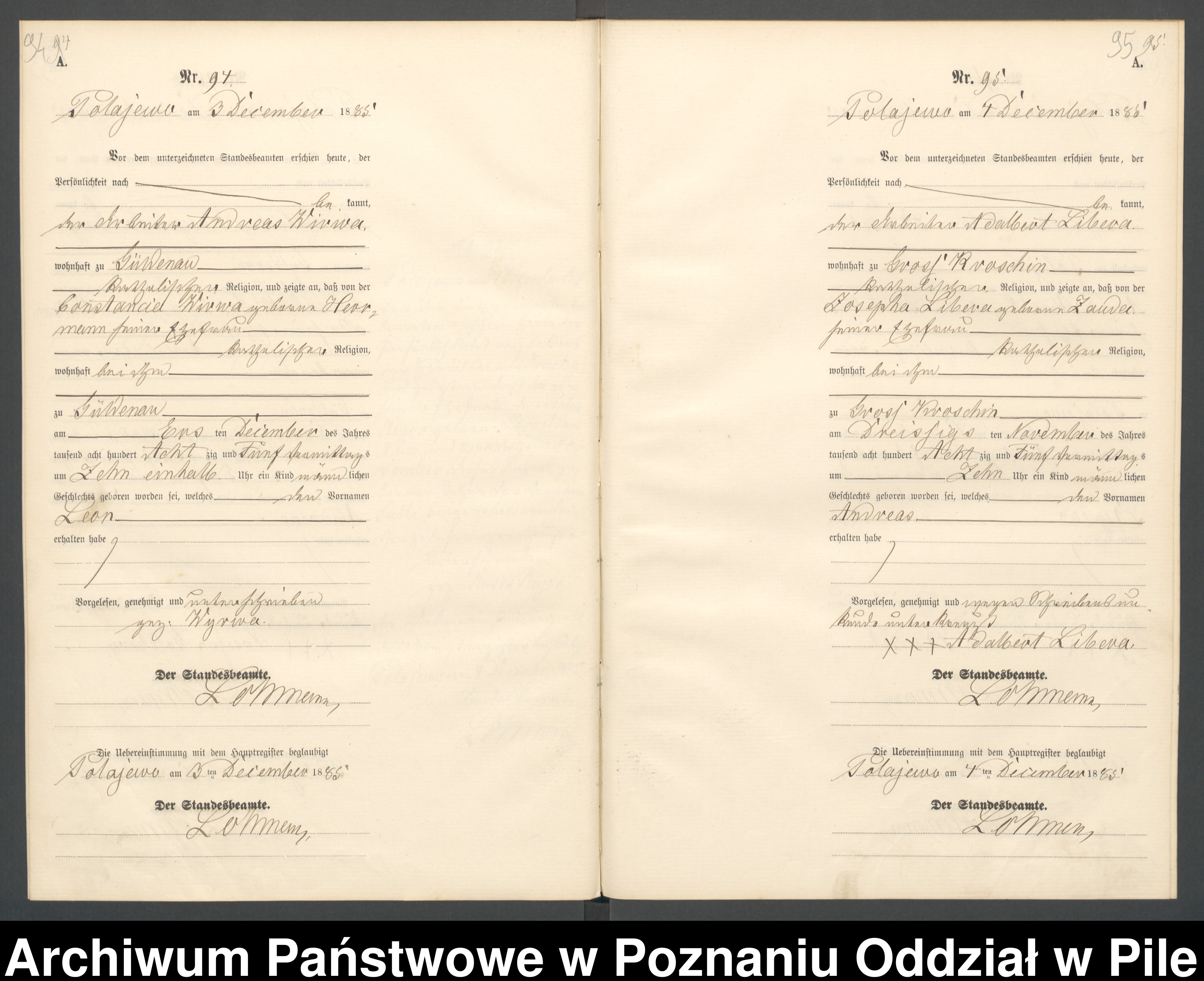 Skan z jednostki: Księga urodzeń