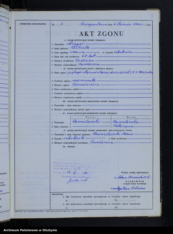 image.from.unit.number "Księga zgonów Nr 1 - 57,1 - 40,1 - 44 i 1 - 52 /przepisana w języku polskim z oryginału niemieckiego w dniach 28.06.- 7.07.1961/"