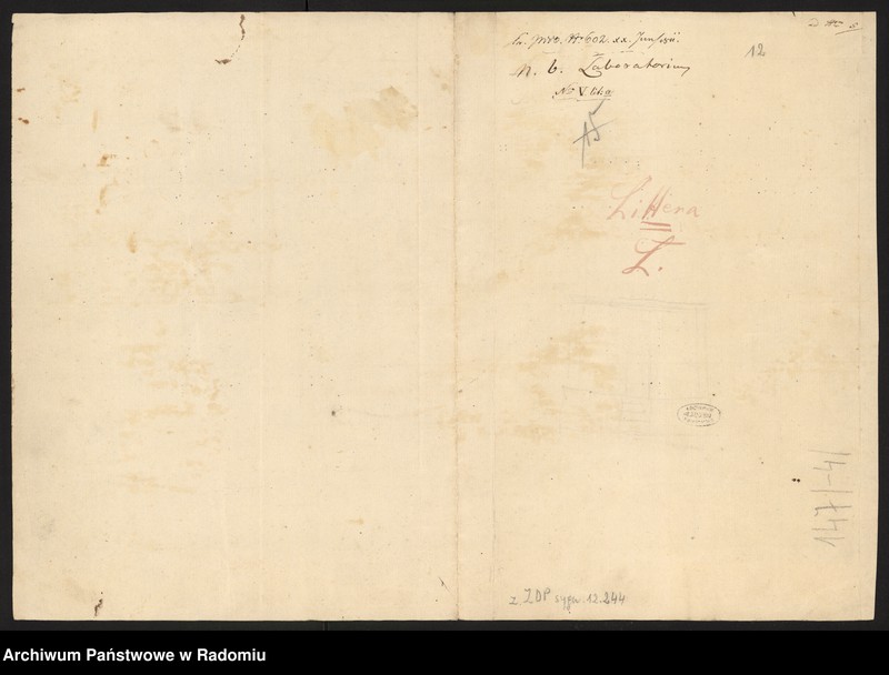 image.from.unit.number "[12 rysunków zabudowań ordynackich w Zamościu i Janowicach - dowody do zakończonego 6 CI 1817 r. protokołu likwidacyjnego Kommissyi dla Oszacowania Szkód Zamościa, dołączone przez pełnomocnika Ordynata w związku z zajęciem miasta Zamościa na twierdzę]"