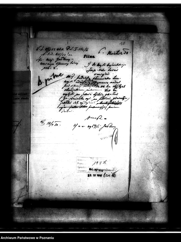 Obraz 14 z jednostki "/Majętność/ Gułtowy powiat średzki wyłączenie z art.4 i 5 ustawy o wykonaniu reformy rolnej/ w. Adolf Bniński"