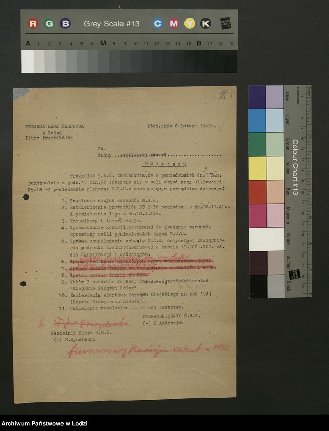 Obraz 2 z jednostki "Korespondencja [z Zarządem Miejskim; budżety, teksty przemówień]"