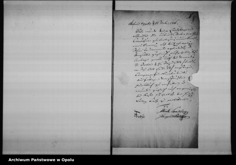 Obraz 9 z jednostki "Acta von Etablirung einer Brandweinbrennerey in dem ehemaligen Jesuitten, jetzt dem Landsberger & Schnitzer gehörenden Vorwerk in der Goslawitzer Vorstadt Vol: I pro 1816"